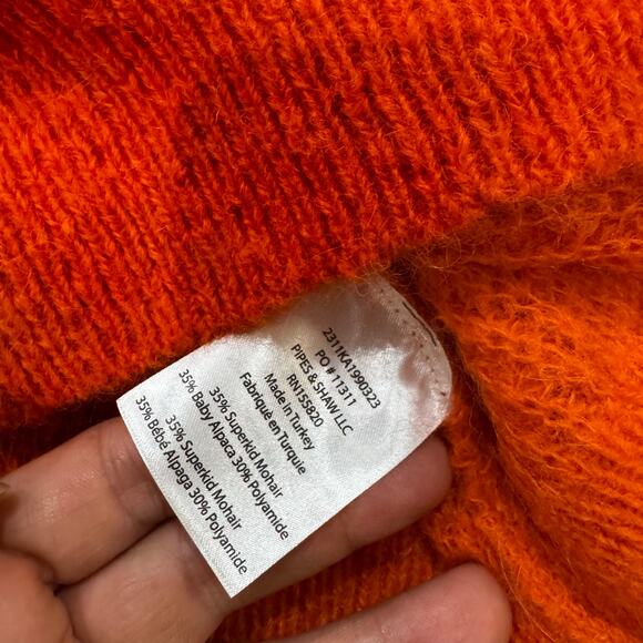 Veronica Beard in deep orange Mohair blend Melinda Crew Neck Sweater sz L - Picture 10 of 11